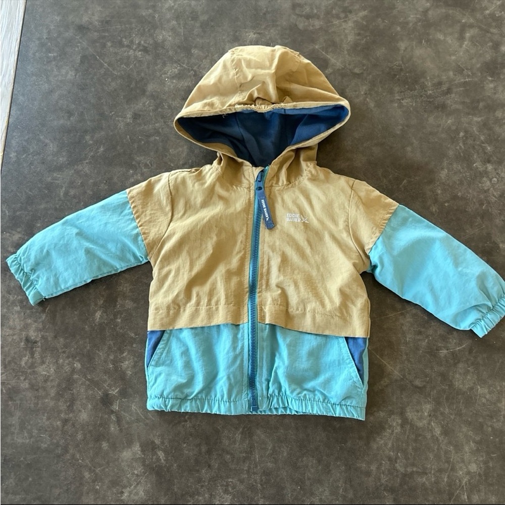 Eddie Bauer Colorblock Jacket - Blue and Tan